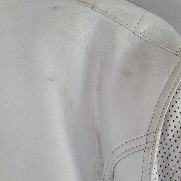 Joe Rocket white leather Elbow motorcycle jacket. EUC. Only worn a few times. - Picture 14 of 15